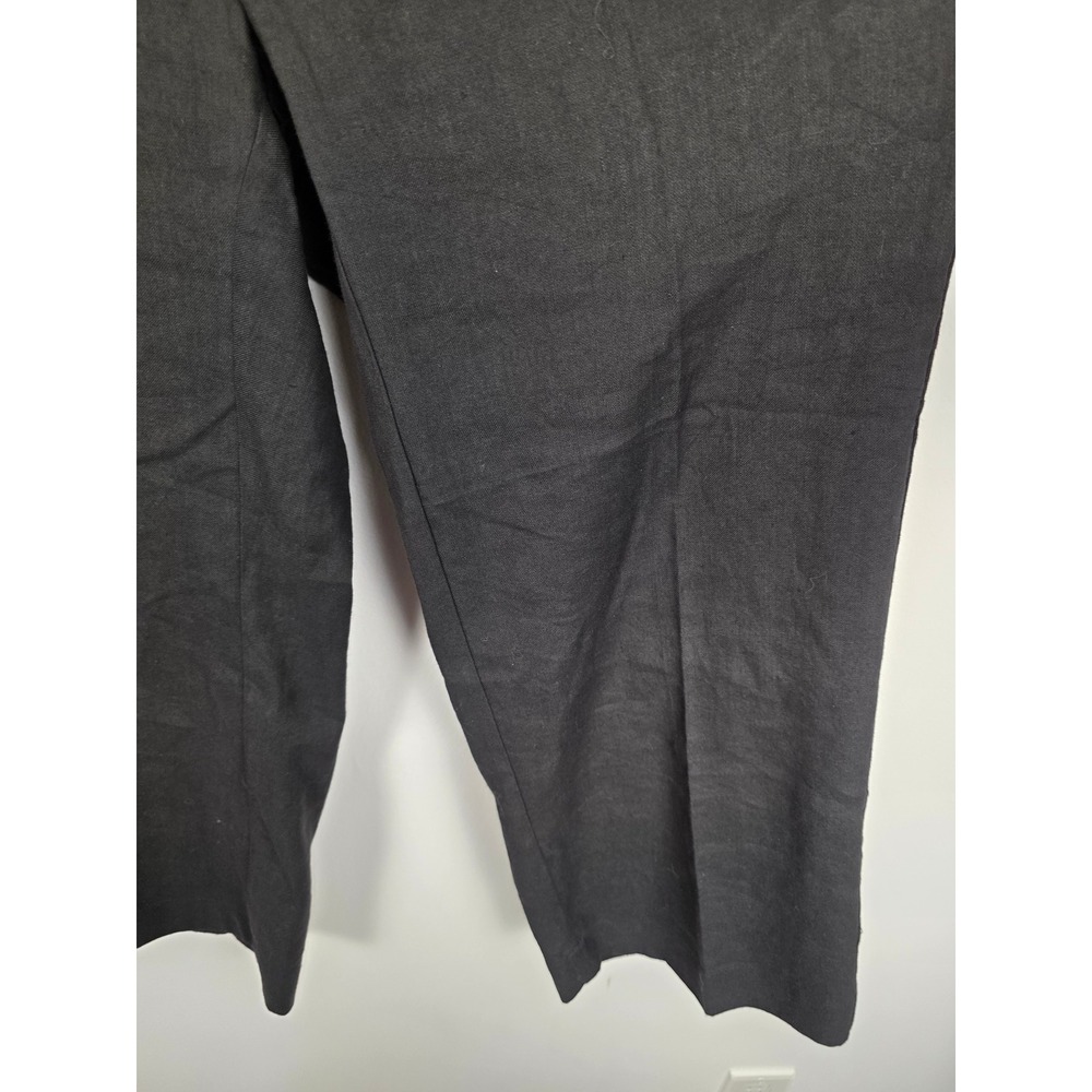 Caron Callahan Women's Linen Blend Pants Size 10 Black Minimalist - Picture 5 of 10